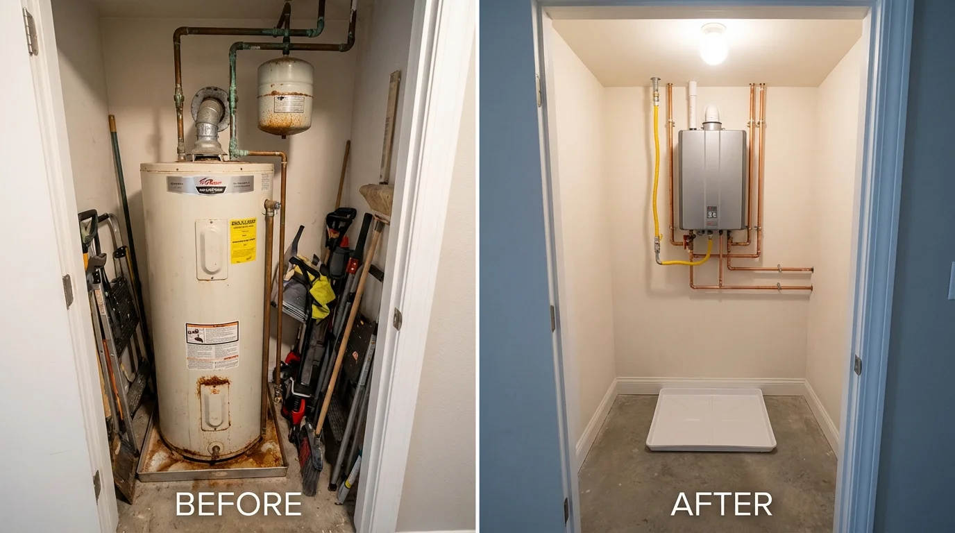 Tank water heater versus wall-mounted tankless unit comparison for Munday, TX homeowners
